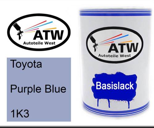 Toyota, Purple Blue, 1K3: 500ml Lackdose, von ATW Autoteile West.